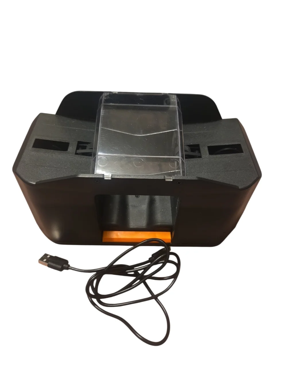 Automatic Electric Card Shuffler - Black with Orange Accent